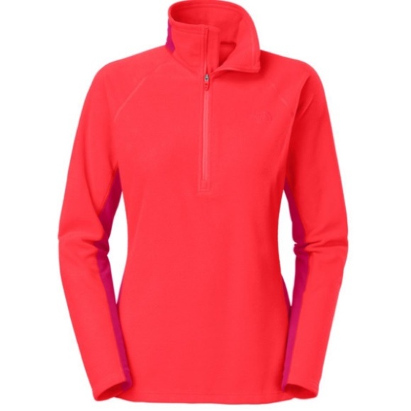 The North Face Tech 100 1/2-Zip Fleece Top (Women's) size large orange/pink top​ - Picture 9 of 12